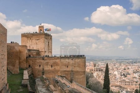 Photo for The Alhambra Palace in Granada, Spain with a lot of tourists - Royalty Free Image