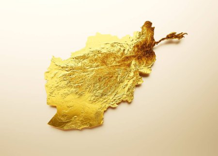 Photo for A 3D illustration of the golden Afghanistan Map - Royalty Free Image