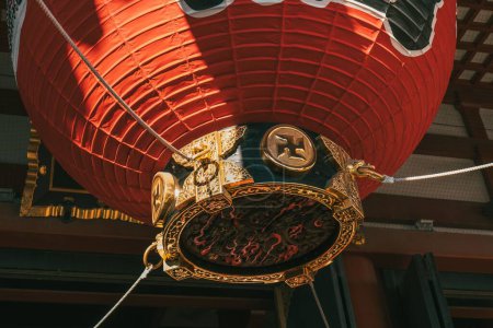 Photo for A low angle shot of a traditional lamp in Sensoji Temple, Tokyo, Japan - Royalty Free Image