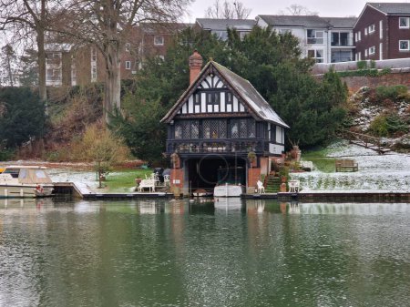 Photo for A beautiful shot of a boat garage in Goring on Thames, United Kingdom - Royalty Free Image
