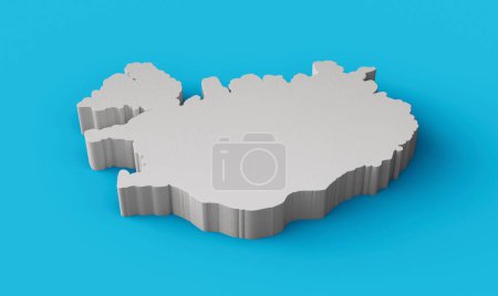 Photo for A 3D illustration of the Iceland map cartography and topology - Royalty Free Image
