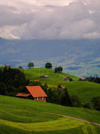 Foto de Un hermoso plano de un paisaje rural con la fascinante naturaleza de Suiza - Imagen libre de derechos