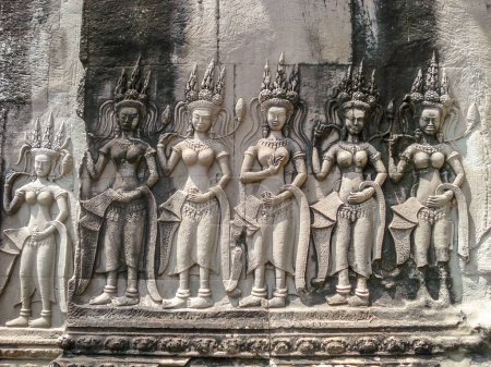 Photo for An image of women that are pictured on a stone in Angkor Wat, Cambodia - Royalty Free Image
