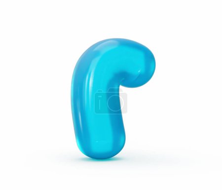 Téléchargez les photos : Illustration 3D d'un ballon bleu lettre r isolé sur fond blanc - en image libre de droit