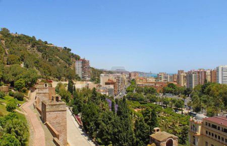 Photo for The Cityscape of Malaga city from La Alcazaba, Spain - Royalty Free Image