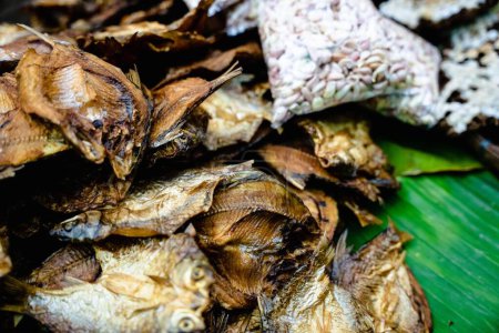 Photo for A closeup shot of dried fish at Luang Prabang Laos Asian morning market - Royalty Free Image