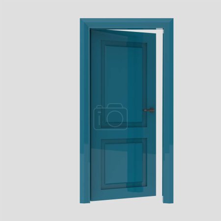 Téléchargez les photos : Porte intérieure en bois illustration ensemble différent ouvert fermé isolé fond blanc - en image libre de droit