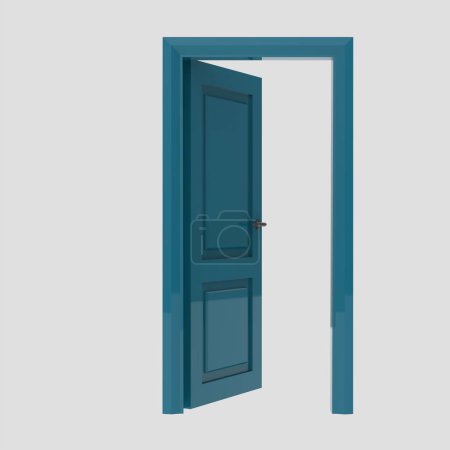 Foto de Puerta interior de madera ilustración conjunto diverso abierto cerrado aislado fondo blanco - Imagen libre de derechos