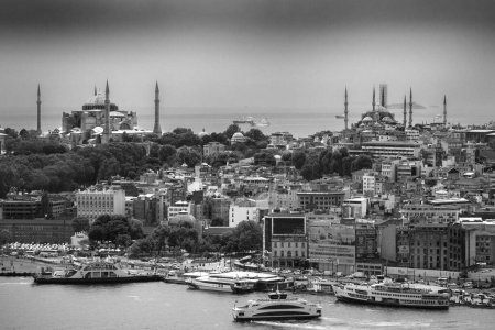 Photo for A beautiful shot of Istambul city, the capital of Turkey over the river - Royalty Free Image