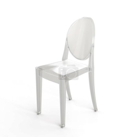 Foto de Ilustración 3D de una silla aislada sobre un fondo blanco - Imagen libre de derechos