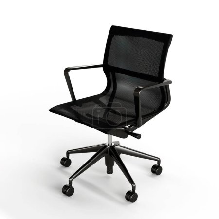 Téléchargez les photos : Illustration 3D d'une chaise de bureau isolée sur fond blanc - en image libre de droit