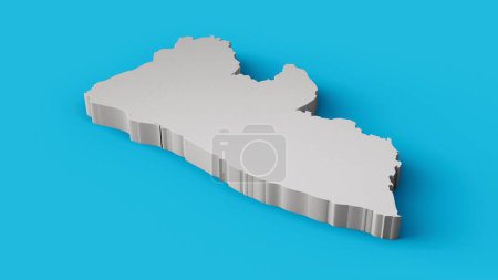 Photo for A 3D illustration of the Liberia map cartography and topology - Royalty Free Image