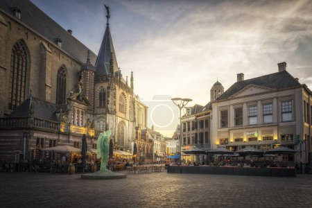 Photo for A scenic view of an angel sculpture made of glass located in the city of Zwolle, Netherlands - Royalty Free Image