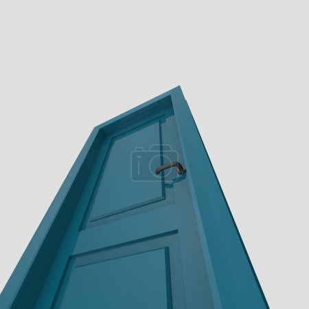Téléchargez les photos : Porte intérieure en bois illustration ensemble différent ouvert fermé isolé fond blanc - en image libre de droit