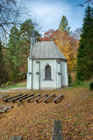 Photo for A vertical shot of The pilgrim's Chapel of the Virgin Mary in Nova Bana, Slovakia - Royalty Free Image