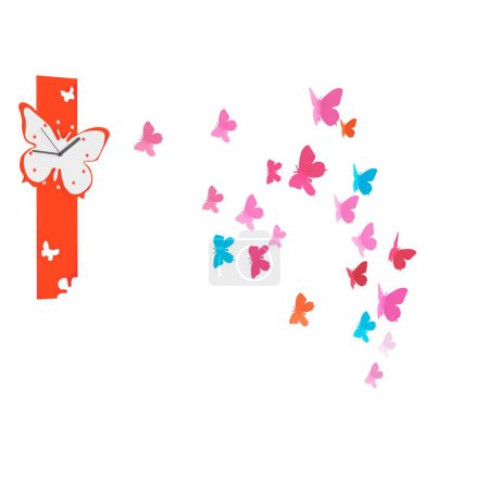 Téléchargez les photos : Illustration d'un papillon coloré isolé sur fond blanc - en image libre de droit