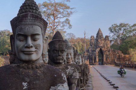 Photo for A beautiful shot of the Buddhist sculptures at Angkor Wat temple complex in Cambodia - Royalty Free Image