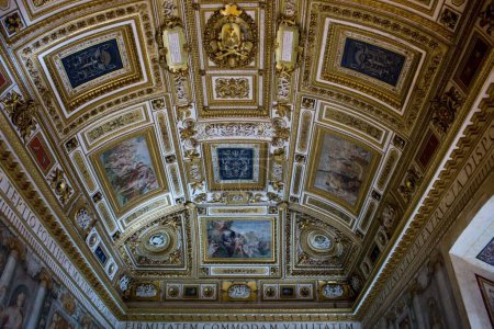 Photo for A low-angle shot of the interior ceiling of Mausoleum of Hadrian in - Royalty Free Image