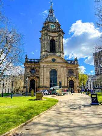 Photo for A vertical shot of St. Philip's Cathedral in Birmingham, England, UK. - Royalty Free Image