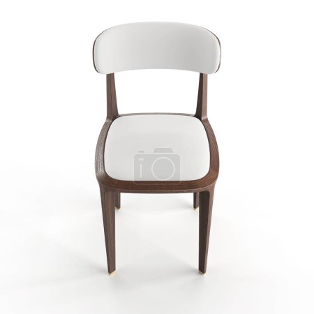 Téléchargez les photos : Un fauteuil moderne en bois isolé sur fond blanc - en image libre de droit