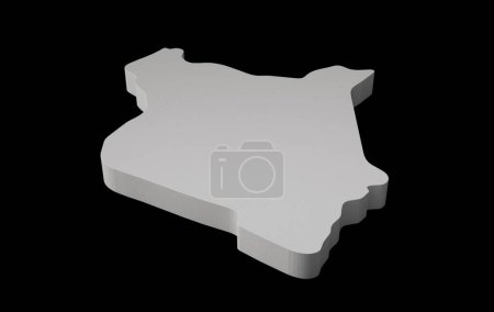Photo for A 3D illustration of the Kenya map cartography and topology - Royalty Free Image