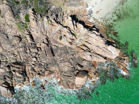 Photo for An aerial drone shot of the rocky coast of Dunsborough town, Western Australia - Royalty Free Image