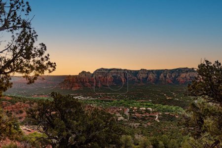 Photo for A landscape of the beautiful sandstone formations at sunset in Sedona - Royalty Free Image