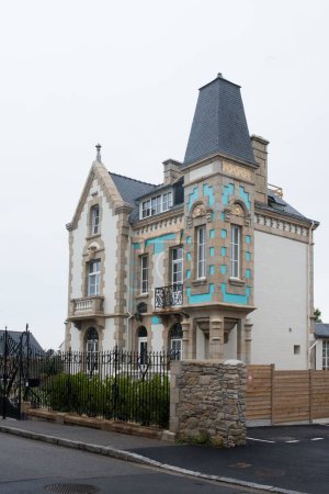 Photo for A beautiful building with old style architecture in the city of Roscoff, French Brittany - Royalty Free Image