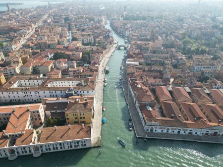 Photo for A bird's eye view of the buildings in Italy, Venice on a sunny day - Royalty Free Image