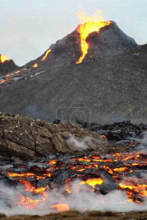 Photo for A beautiful view of the volcanic eruption in Iceland - Royalty Free Image