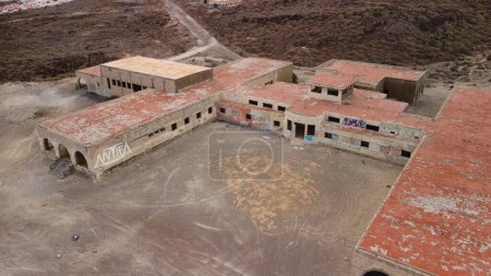Photo for An aerial view of abandoned leper sanitorium and army base in Abades, Tenerife, Canary Islands - Royalty Free Image