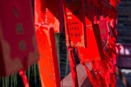 Photo for A selective focus shot of Chinese New Year Wish Cards - Royalty Free Image