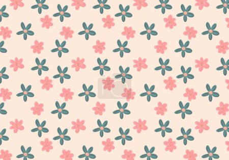 Téléchargez les photos : Illustration d'un motif sans couture de fleurs colorées isolées sur un fond lumineux - en image libre de droit