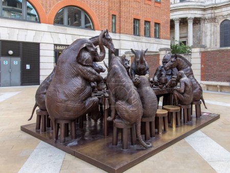 Photo for A statue of Wild Table of Love by Gillie & Marc in Paternoster square - Royalty Free Image
