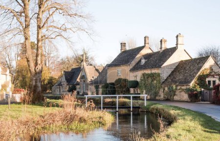 Photo for A winters afternoon in Lower Slaughter in The Cotswolds, England - Royalty Free Image