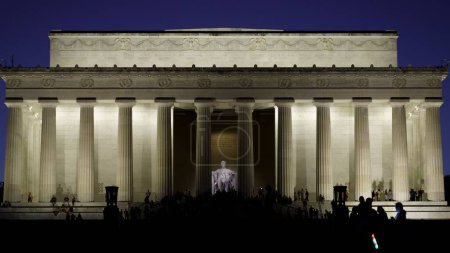 Photo for The people in front of the Lincoln Memorial at night - Royalty Free Image