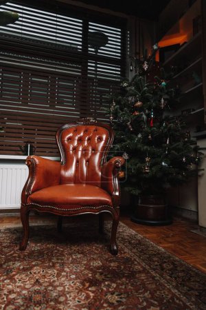 Photo for A vertical shot of a brown Christmas chair in the Netherlands in the city of Zwolle - Royalty Free Image