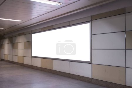 Photo for A long empty hallway with white screens on the wall - Royalty Free Image