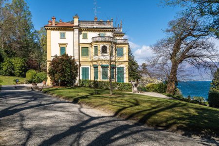 Photo for The Villa Pallavicino in Stresa with a beautiful park overlooking Lake Maggiore in Piedmont, Italy - Royalty Free Image