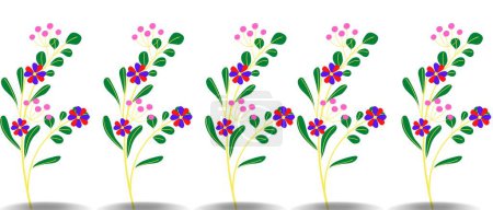 Foto de Una ilustración de patrón sin costura floral aislada en el fondo blanco, ideal para muestras de tela, diseño textil, papel de envolver - Imagen libre de derechos