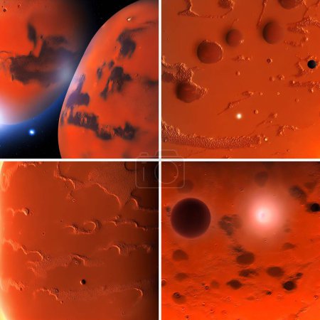 Foto de Una ilustración del planeta rojo Marte - Imagen libre de derechos