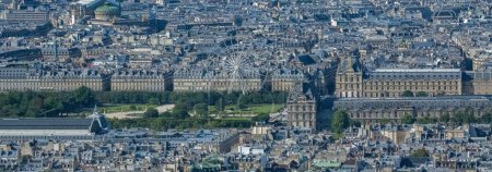 Photo for Paris, aerial view, Tuileries garden and the Louvre, with the famous Rivoli street - Royalty Free Image