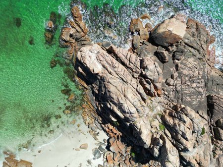 Photo for An aerial drone shot of the rocky coast of Dunsborough town, Western Australia - Royalty Free Image