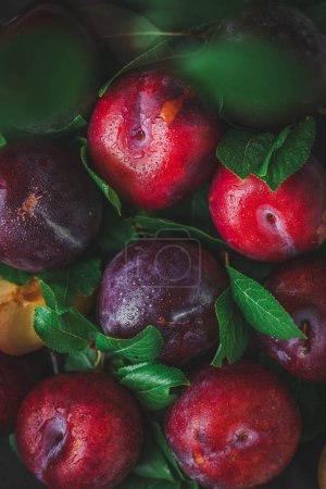 Foto de Una vista vertical superior de deliciosas manzanas rojas - Imagen libre de derechos