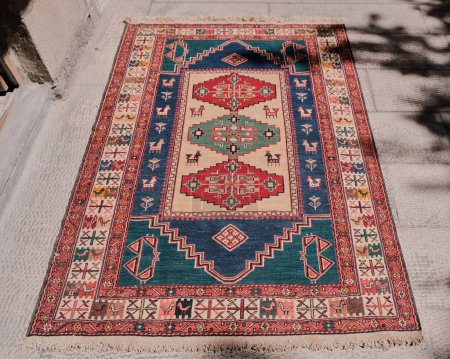 Photo for Handmade Persian rug in grand bazaar - Royalty Free Image