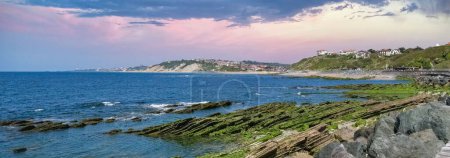 Photo for Biarritz in France, panorama of the coast, sunset - Royalty Free Image