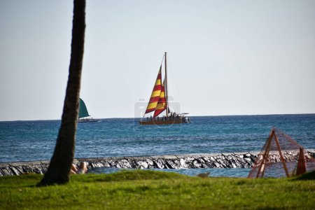 Téléchargez les photos : Beau voilier près du Waikiki, Oahu Hawaii - en image libre de droit