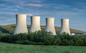 A beautiful shot of a Nuclear power station in Mochovce, Slovakia. hoodie #654336504