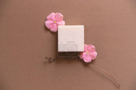 Photo for Top view mockup of a handmade organic soap for skincare and natural eco-friendly cleansing - Royalty Free Image