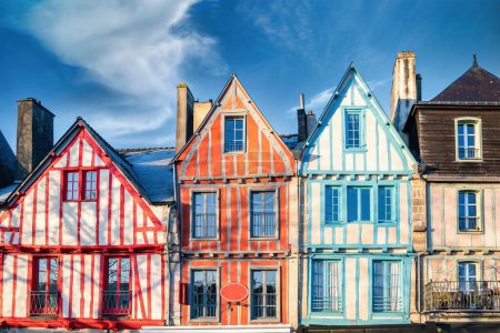 Photo for Vannes, beautiful old half-timbered houses in the medieval center, city in Brittany - Royalty Free Image